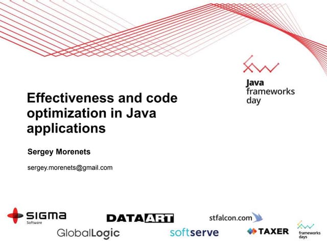 "Эффективность и оптимизация кода в Java 8" Сергей Моренец