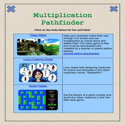 multiplication pathfinder