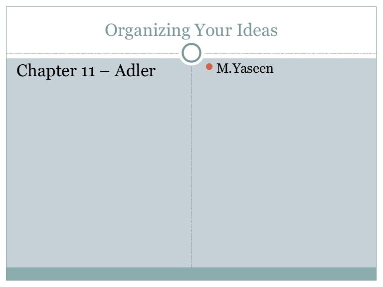 5. organizing your ideas