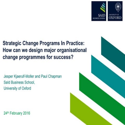 Paul Chapman - Strategic Change Programs in Practice