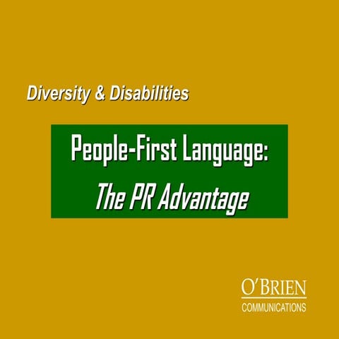 Diversity & Disabilities: People-First Language