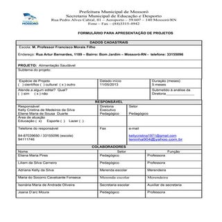 5 projeto alimentação saudável