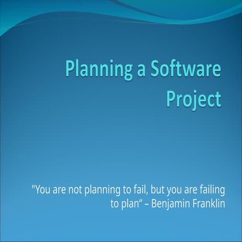 Project Planning for undergraduate students