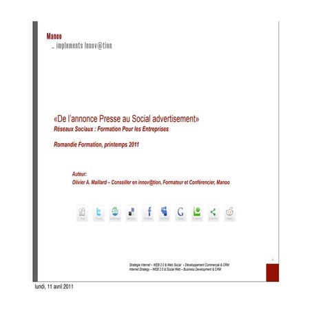 ReSo pour les entreprises - Manoo 5. Pub print et social advertisement