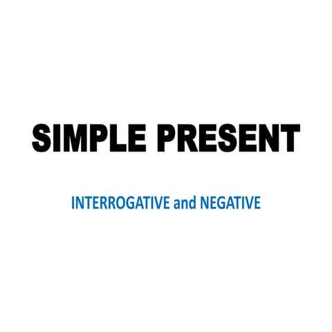 5 simple present interrogative and negative forms