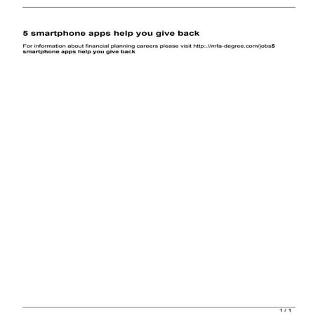 5 smartphone apps help you give back | PDF