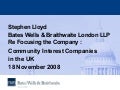 Focusing the Company: Community Interest Companies  in the UK