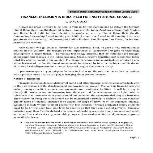 Text of the Seventh Bharat Ratna Rajiv Gandh Memorial Lecture-2008