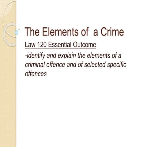 The Elements of a Crime