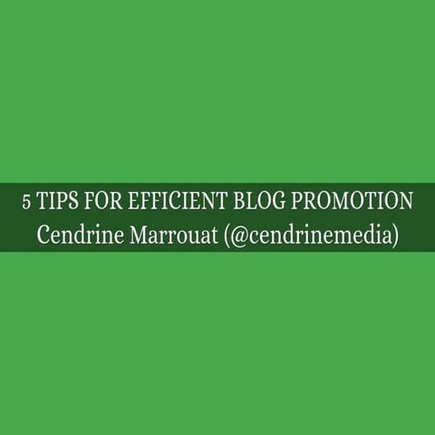 5 Tips for Efficient Blog Promotion