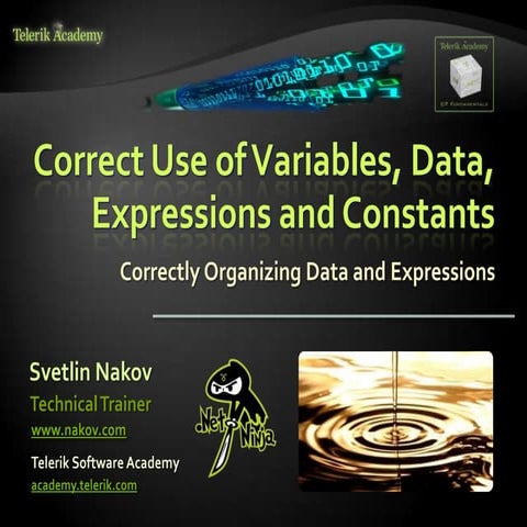 5. using variables, data, expressions and constants | PPT