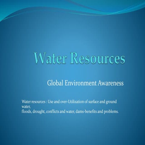 Essential resource of Life- WATER