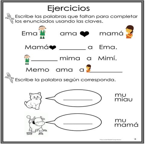 Ejercicios de lectoescritura para preescolar