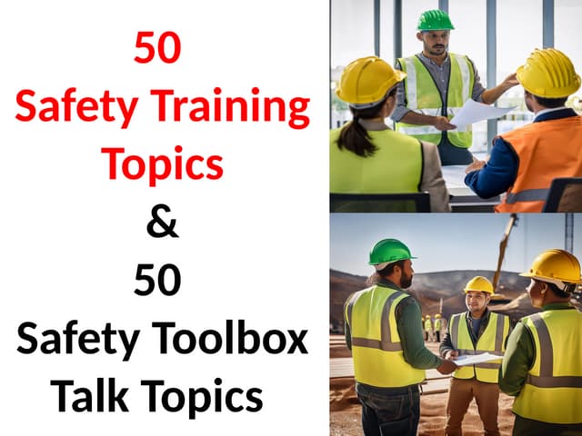 52 Week OSHA Safety Toolbox Talks Calendar (Safety Meeting Topics) | PDF