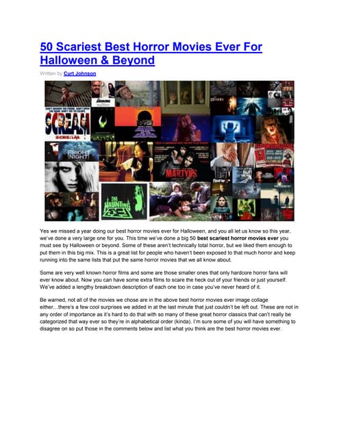 50 Top Best Scariest Horror Movie To Watch Ever - Movie TV Tech Geeks