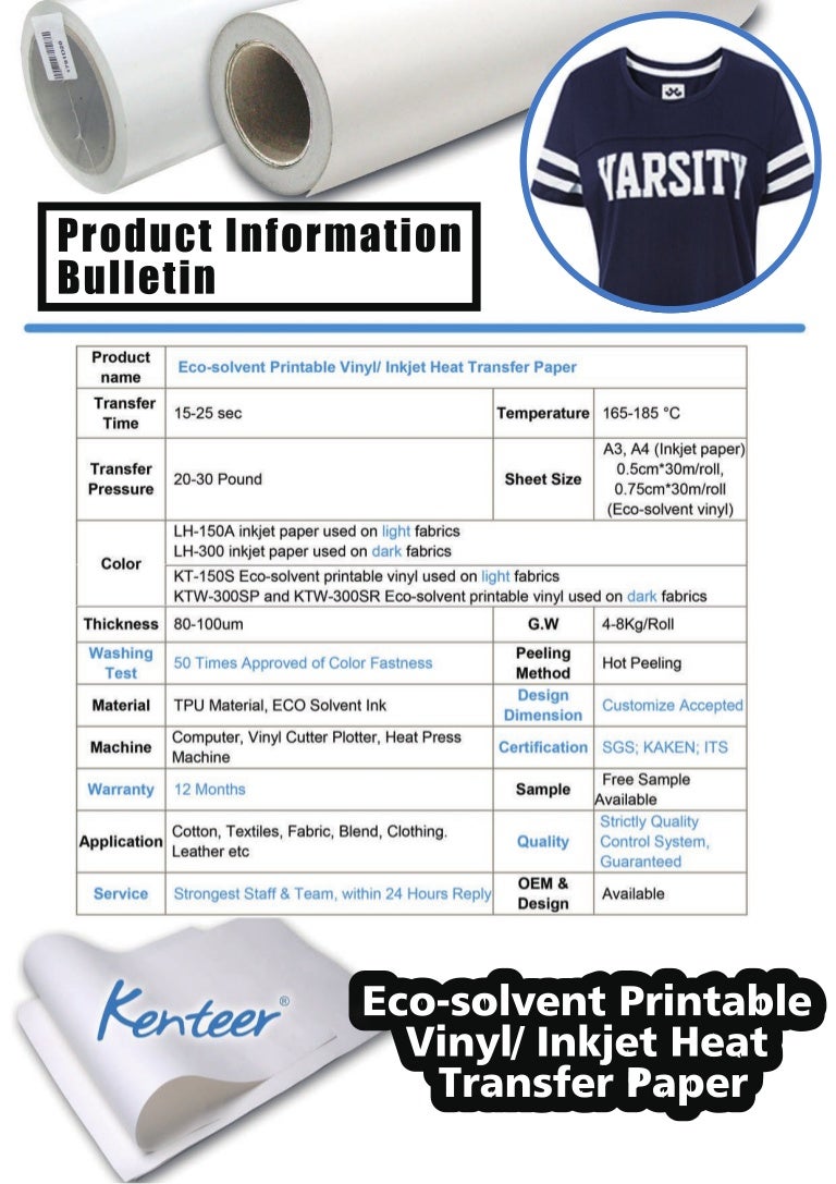 kenteer eco solvent printable vinyl