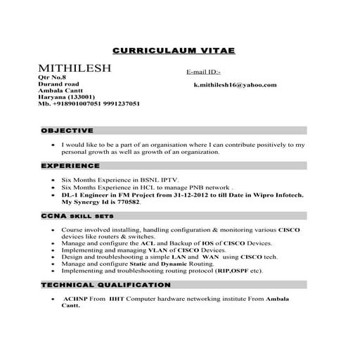 VINAY CV | DOC