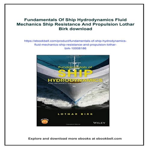 Fundamentals Of Ship Hydrodynamics Fluid Mechanics Ship Resistance And Propul...