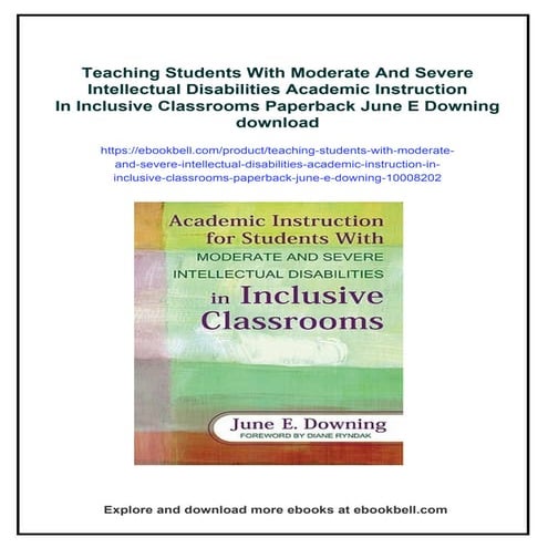 Teaching Students With Moderate And Severe Intellectual Disabilities Academic...