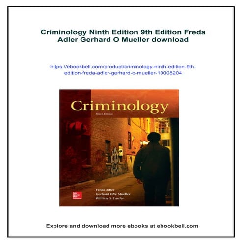 Criminology Ninth Edition 9th Edition Freda Adler Gerhard O Mueller
