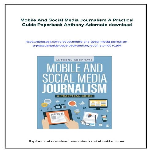 Mobile And Social Media Journalism A Practical Guide Paperback Anthony Adornato