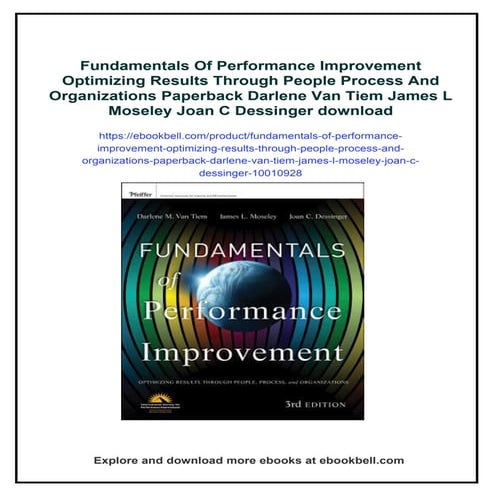 Fundamentals Of Performance Improvement Optimizing Results Through People Pro...