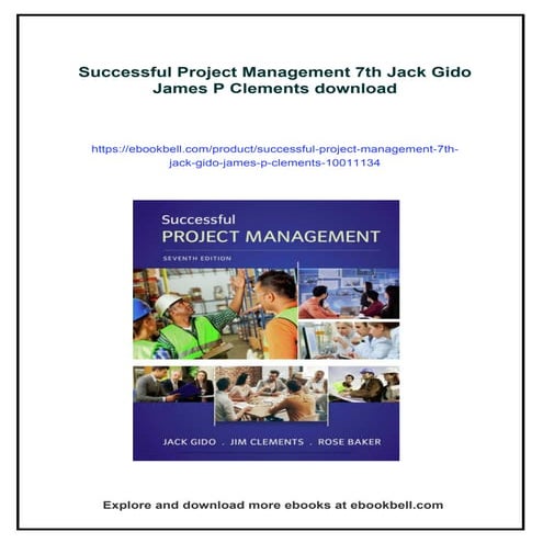 Successful Project Management 7th Jack Gido James P Clements