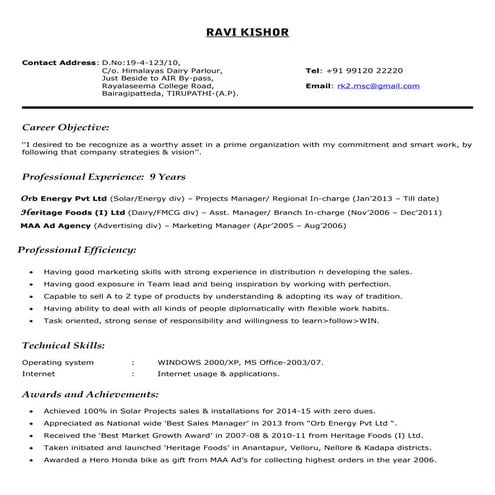 RAVI KISHOR_ Resume