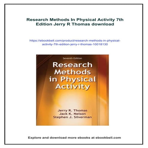 Research Methods In Physical Activity 7th Edition Jerry R Thomas | PDF
