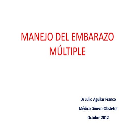 Manejo del embarazo multiple - CICAT-SALUD