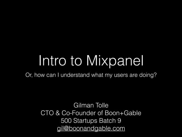 Intro to Mixpanel