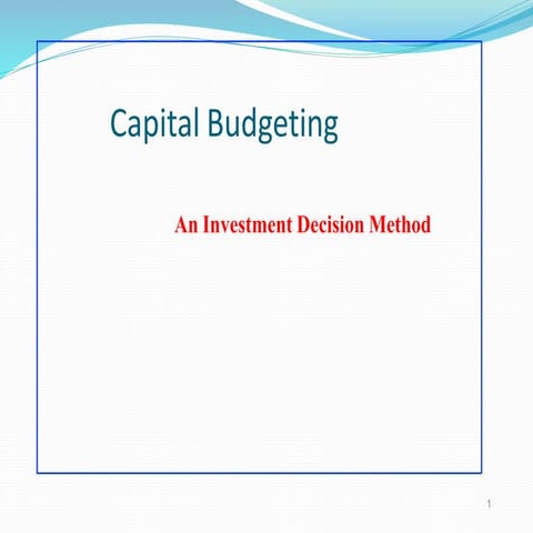 Capital budgeting ppt | PPSX
