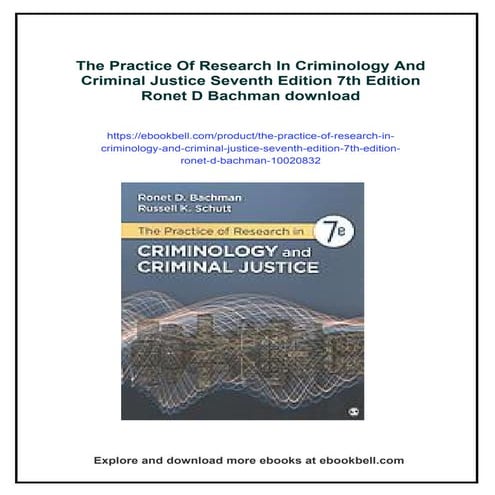 The Practice Of Research In Criminology And Criminal Justice Seventh Edition ...