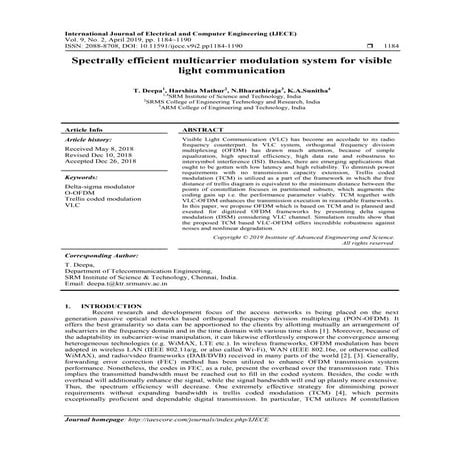 Spectrally efficient multicarrier modulation system for visible light communi...