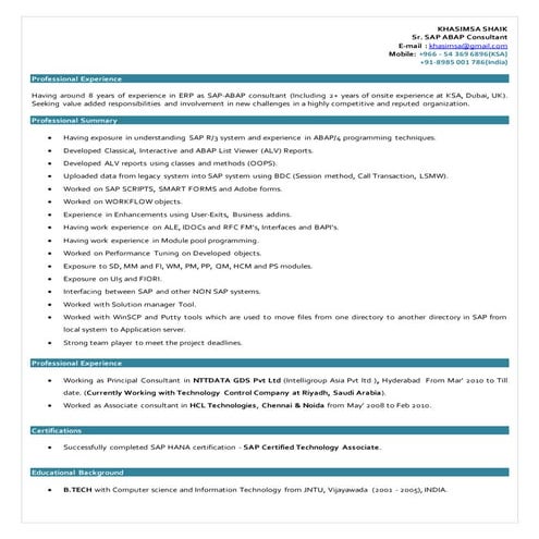 Khasimsa Shaik_7 - ABAP_KSA  Resume