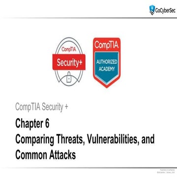 501 ch 6 threats vulnerabilities and common attacks