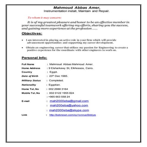 Resume Electrical and Mechatronics2.