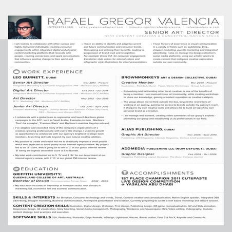 Rafael gregor valencia -Snr art director