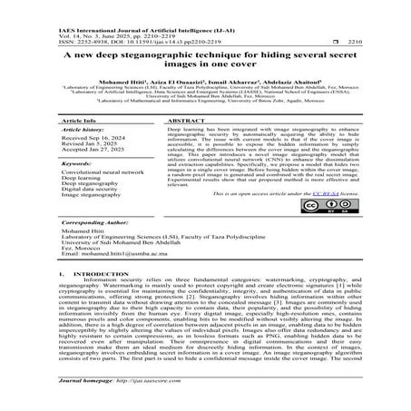 A new deep steganographic technique for hiding several secret images in ...