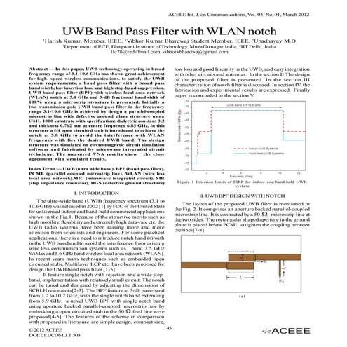UWB Band Pass Filter with WLAN notch