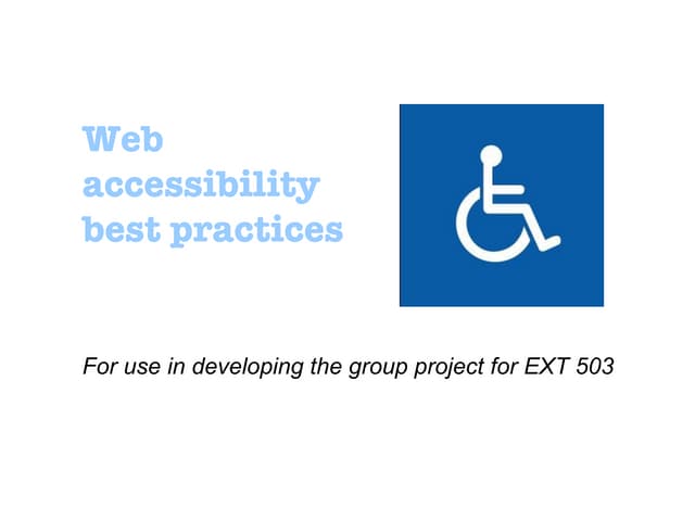 503   web accessibility - best practices