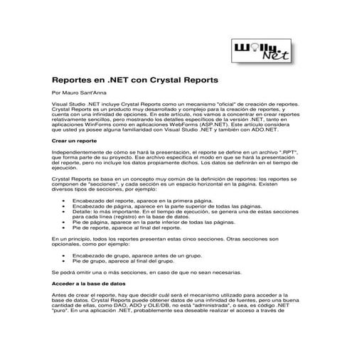 Crystal reports manual avanzado | PDF