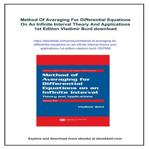 Method Of Averaging For Differential Equations On An Infinite Interval Theory...