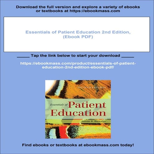Essentials of Patient Education 2nd Edition, (Ebook PDF)