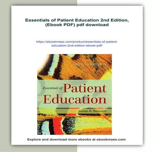 Essentials of Patient Education 2nd Edition, (Ebook PDF)