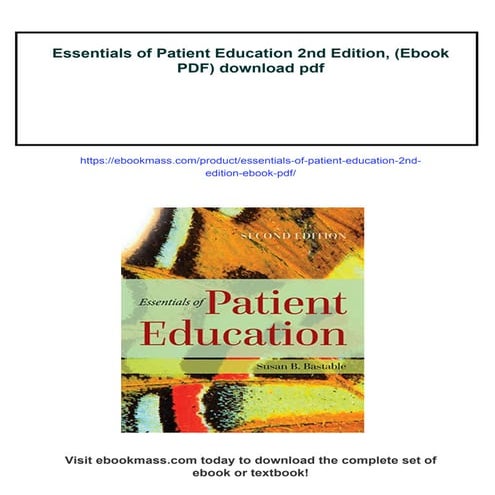 Essentials of Patient Education 2nd Edition, (Ebook PDF)