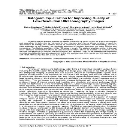 Histogram Equalization for Improving Quality of Low-Resolution Ultrasonograph...