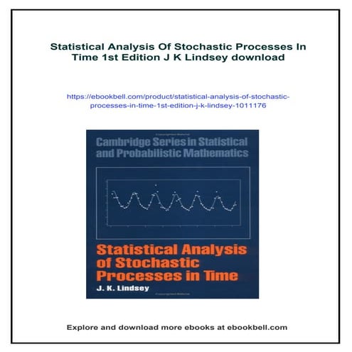 Statistical Analysis Of Stochastic Processes In Time 1st Edition J K Lindsey