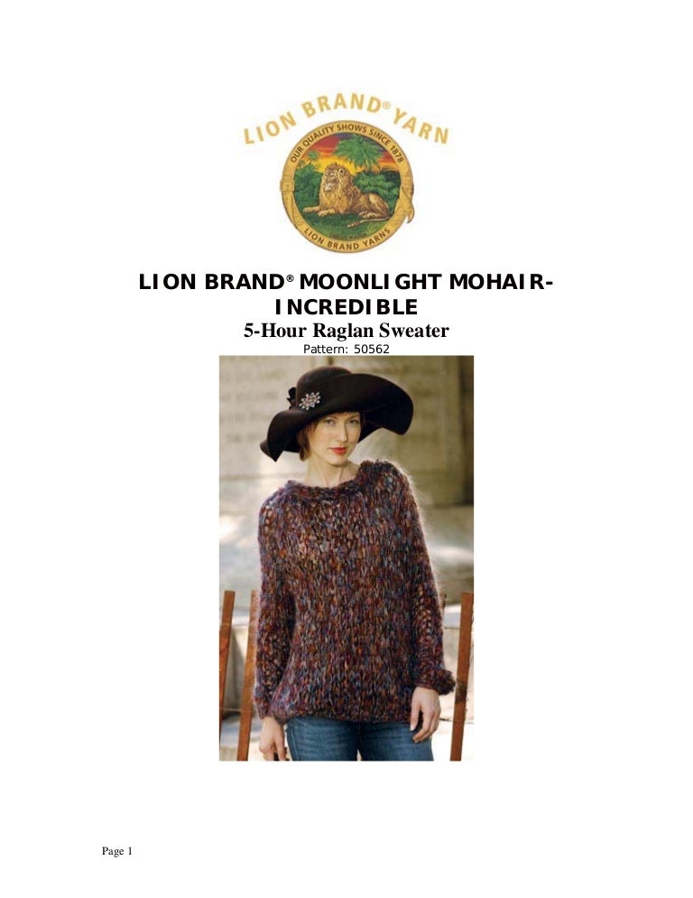 lion brand raglan sweater pattern