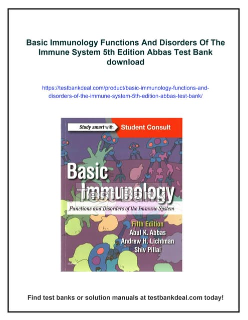 Basic Immunology Functions And Disorders Of The Immune System 5th Edition Abbas Test Bank | PDF